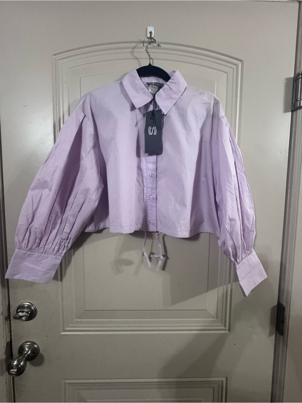 Sans Souci Lavender Button-Front Blouse
